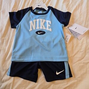 SOLD Two-piece blue Nike shorts and top set BRAND NEW 24m